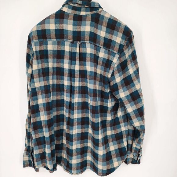 Woolrich Flannel Shirt Men's 2XL XXL Blue Plaid Long Sleeve Button Down Pockets - Picture 3 of 9